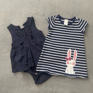 Gymboree Navy Striped Bunny Matching Set